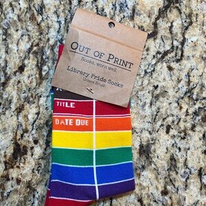 Out of Print Rainbow Library Pride Socks unisex small